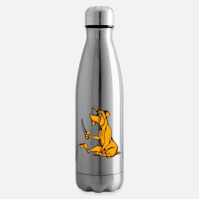 Chiens drôles 4 - Bouteille isotherme - argent clair