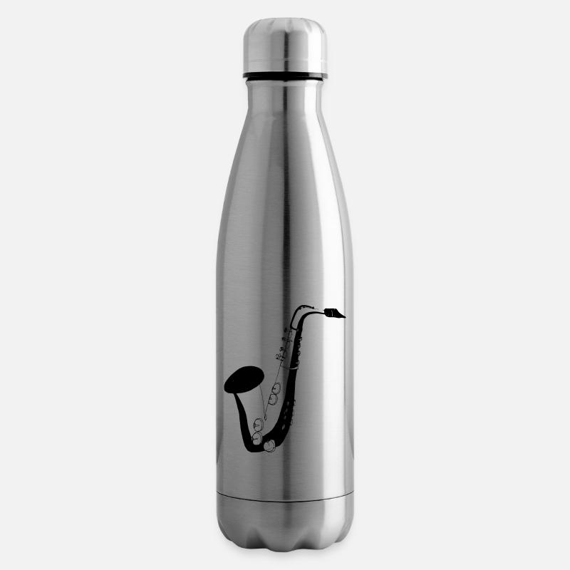 Saxophone - Bouteille isotherme - argent clair
