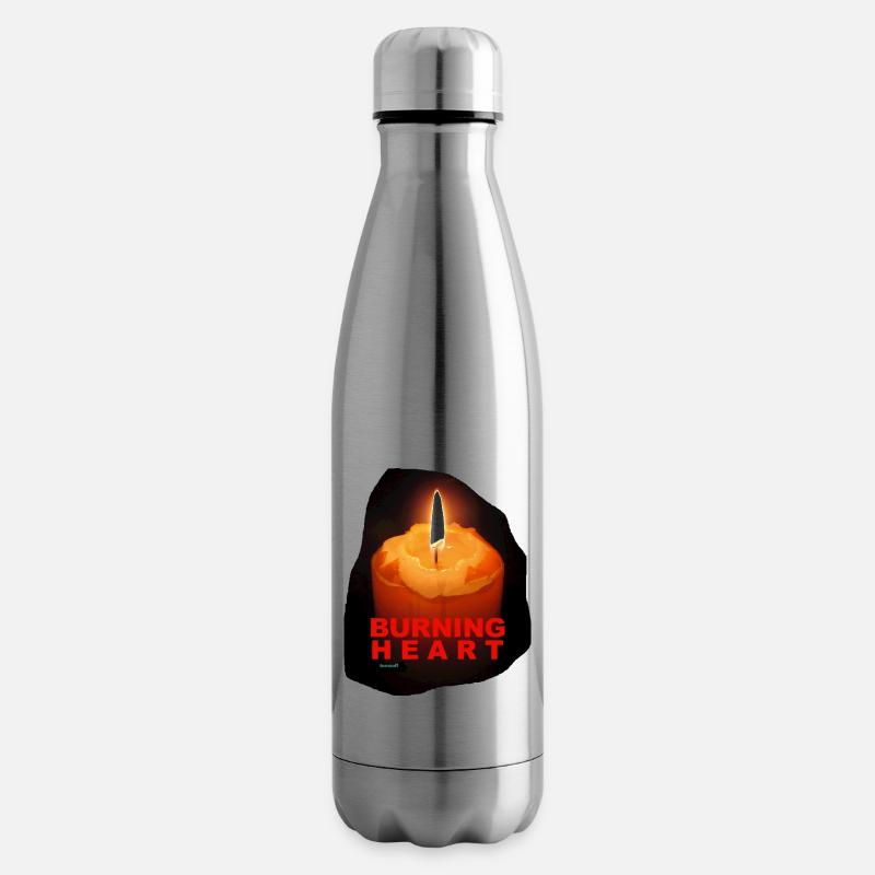 TOMZOFF Burning Heart - Isolierflasche - Lightsilver