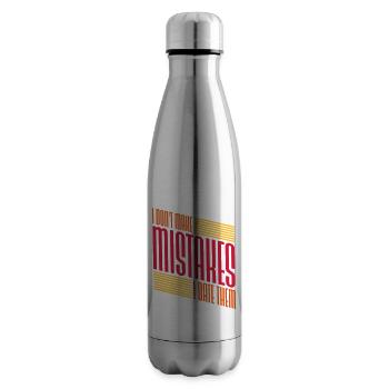 Date Mistakes Quote Logo - Insulated Water Bottle - silver - Right