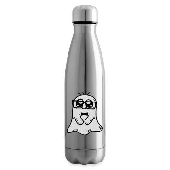 Little Nerd Ghost Comic - Insulated Water Bottle - silver - Right
