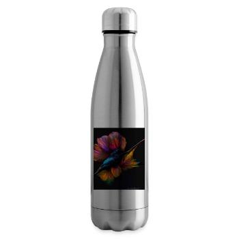 Beautiful colorful butterfly - for the strong and brave - Insulated Water Bottle - silver - Right