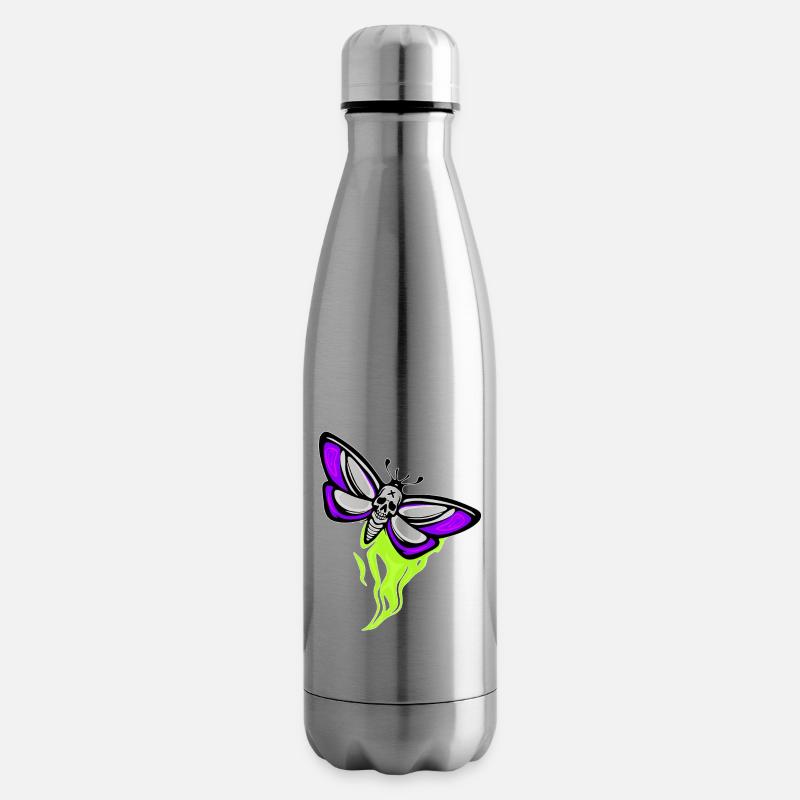 Crâne de papillon de nuit Schaedel - Bouteille isotherme - argent clair