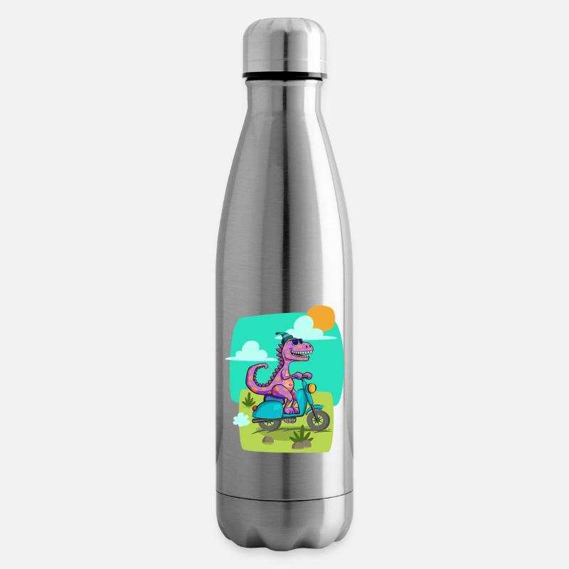 dino scooter cool - Bouteille isotherme - argent clair