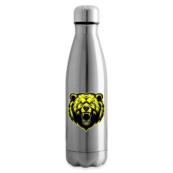 Grizzly Bear Head - Insulated Water Bottle - silver - Right