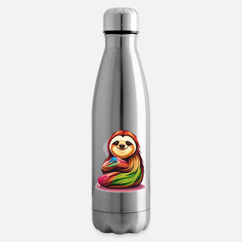 Cuddly Sloth - Insulated Water Bottle - silver