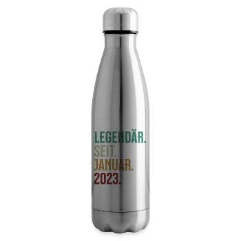 Legendär. Seit. Januar. 2023. Retro Birthday - Isolierflasche - Lightsilver - Rechts