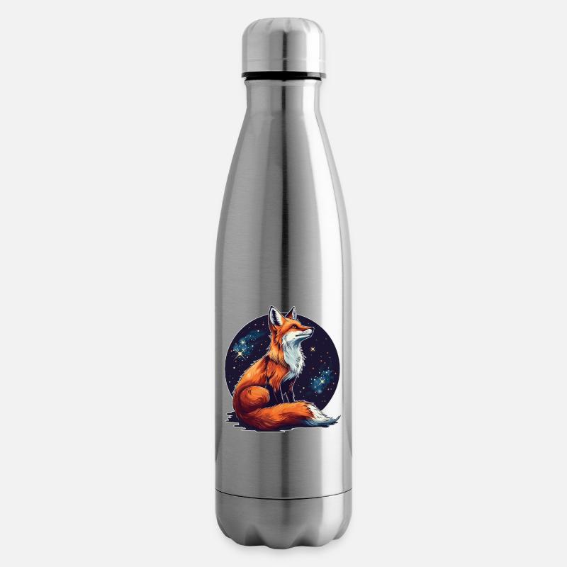 Fuchs mit Sternen - Isolierflasche - Lightsilver