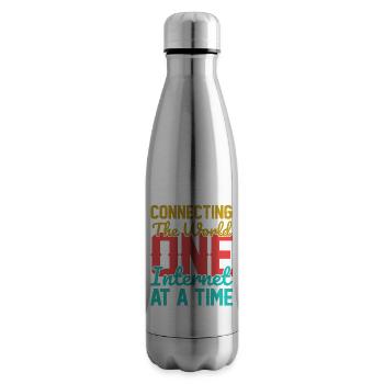 Connecter le monde - Bouteille isotherme - argent clair - Droite