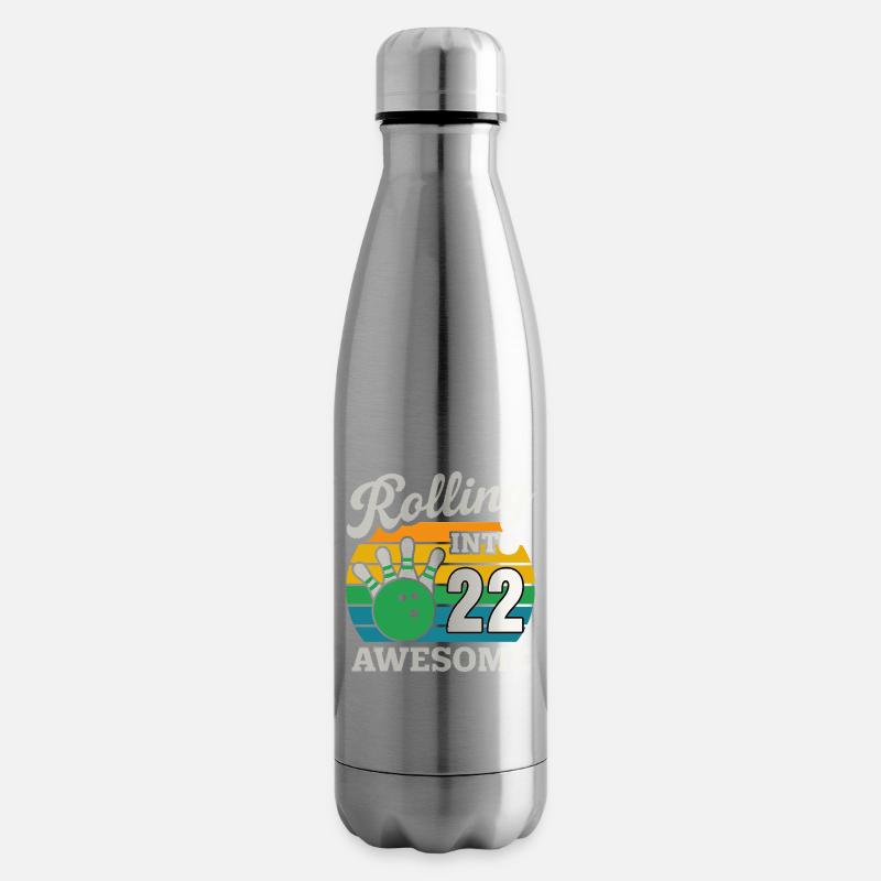 Bowling 22 Célébration Anniversaire Graphique - Bouteille isotherme - argent clair