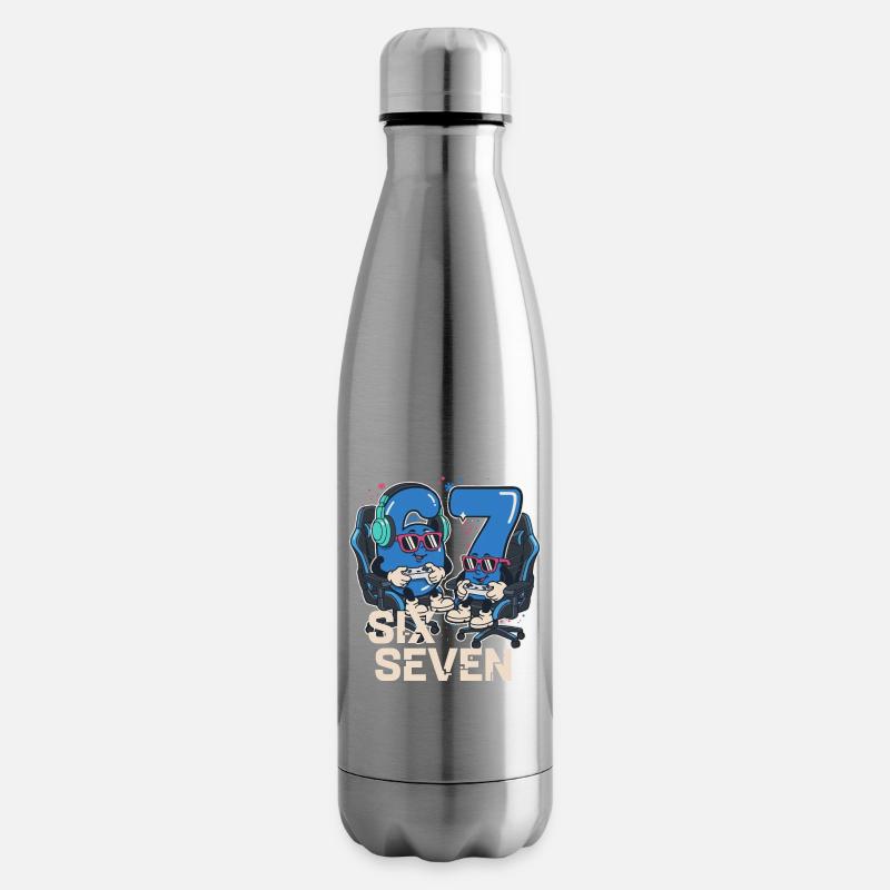 6 7 Sechs Sieben Aura Points Kids Gaming Meme  - Isolierflasche - Lightsilver