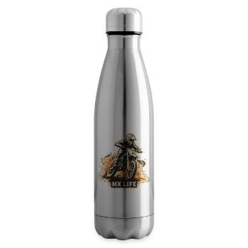 Motocross MX Life Shirt – Offroad Dirt Bike - Insulated Water Bottle - silver - Right