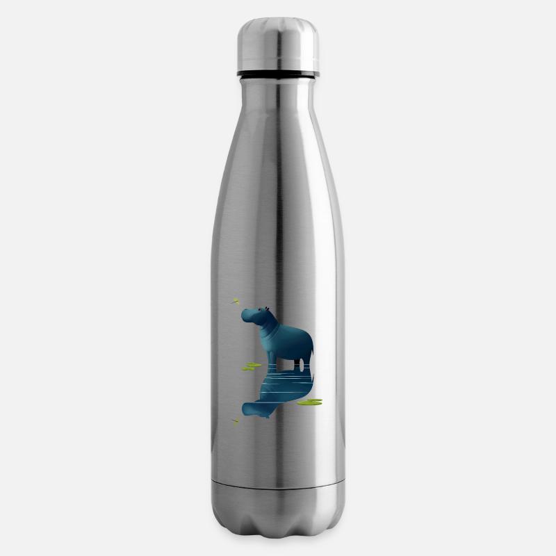 Nilpferd und Libelle - Isolierflasche - Lightsilver