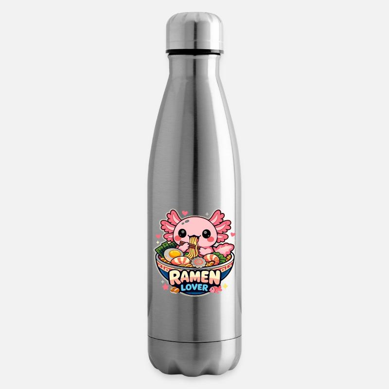 Axolotl Kawaii Ramen Essen Niedlich Geschenk - Isolierflasche - Lightsilver