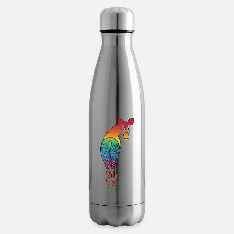 Regenbogen Okapi - Isolierflasche - Lightsilver