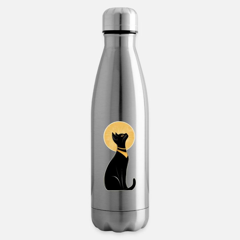 Chat égyptien - Bouteille isotherme - argent clair