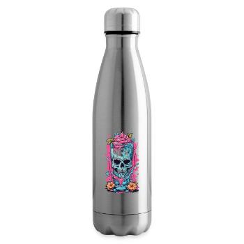 Goth Sundae Skull Weirdcore Pastel Gothic - Insulated Water Bottle - silver - Right