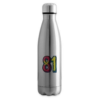 81 Number Symbol - Insulated Water Bottle - silver - Right