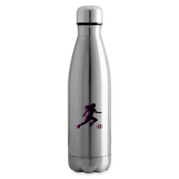 Football Femme Symbole Joueur de Football Femme - Bouteille isotherme - argent clair - Droite