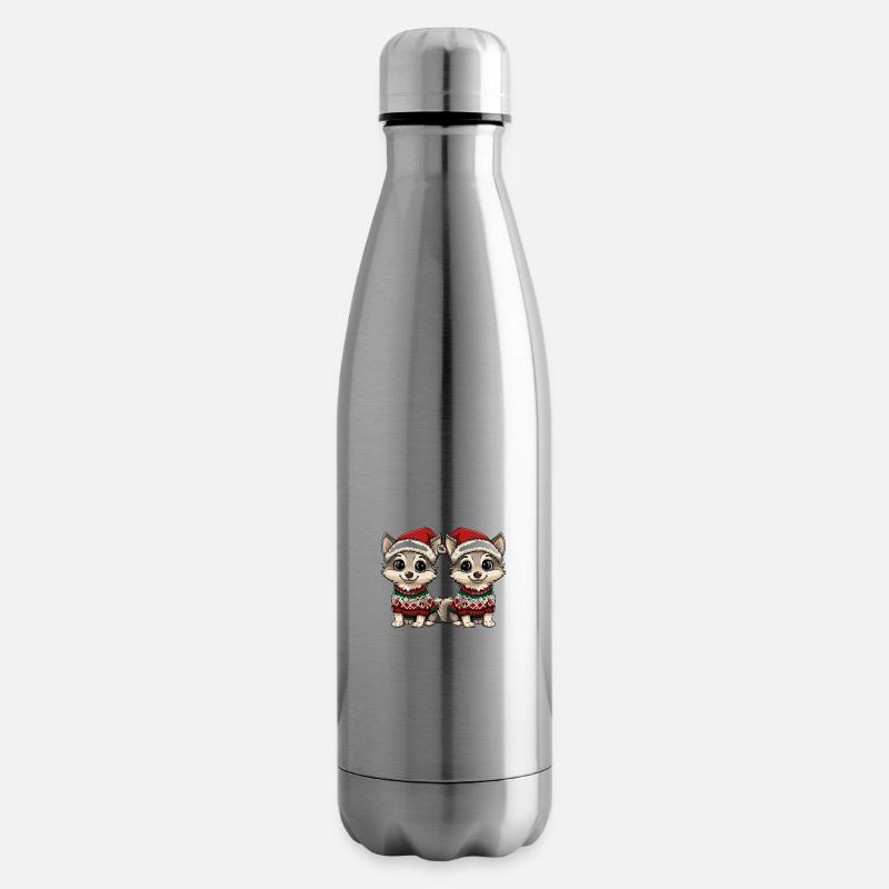 Wolf Weihnachten Team - Isolierflasche - Lightsilver