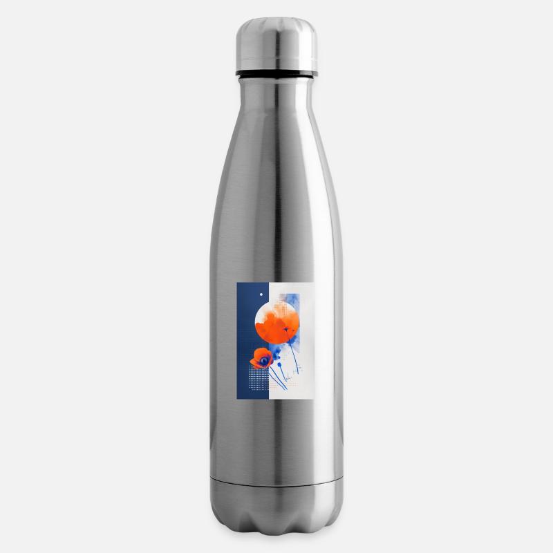 Mohnblume - Isolierflasche - Lightsilver