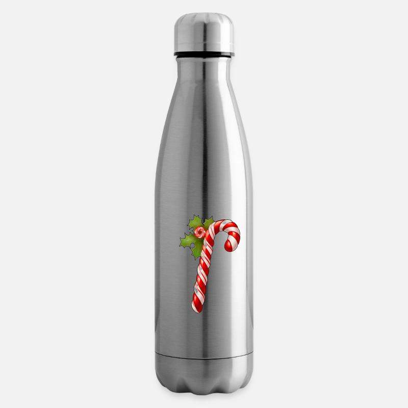 Candy cane - Insulated Water Bottle - silver