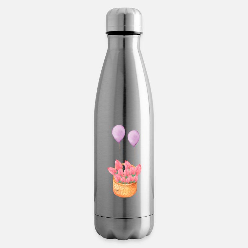 Corbeille de fleurs - Bouteille isotherme - argent clair