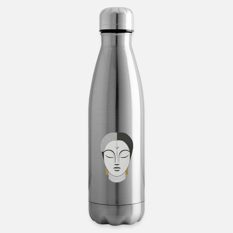 Gesicht im Boho Stil - Isolierflasche - Lightsilver