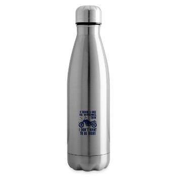 Motorcycle Motocross Bike Racing Motorsport - Insulated Water Bottle - silver - Right