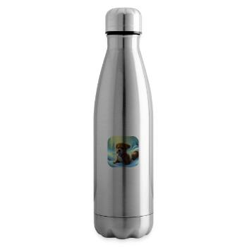 Christmas Dog Puppy - Insulated Water Bottle - silver - Right