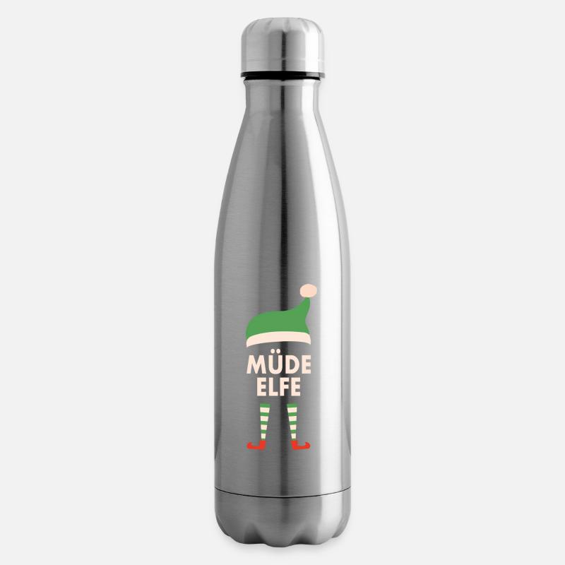 Weihnachten Müde Elfe Advent Geschenk - Isolierflasche - Lightsilver