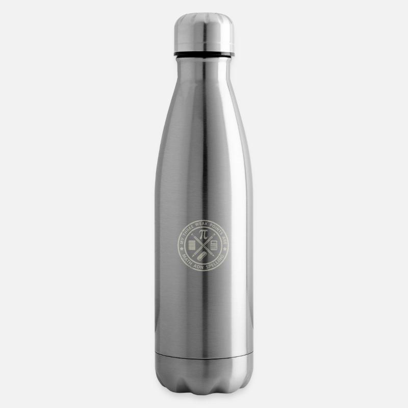 My Three Weak Points Are Math Adn Spelling - Insulated Water Bottle - silver