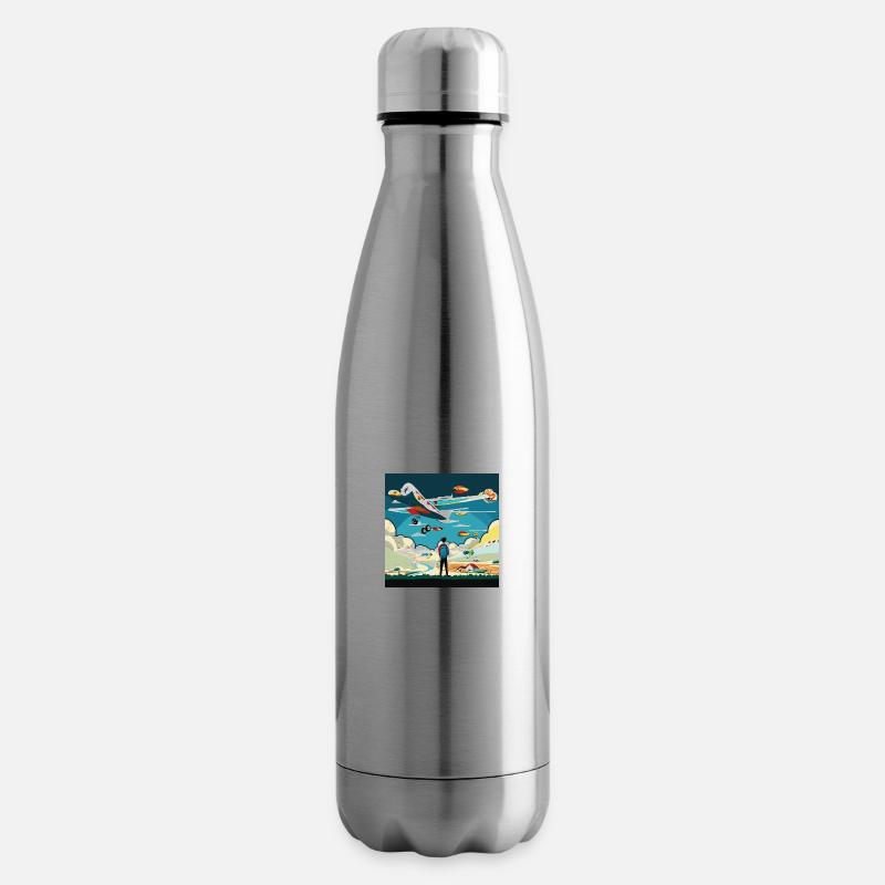 GuyWatchingPlanesOne - Isolierflasche - Lightsilver