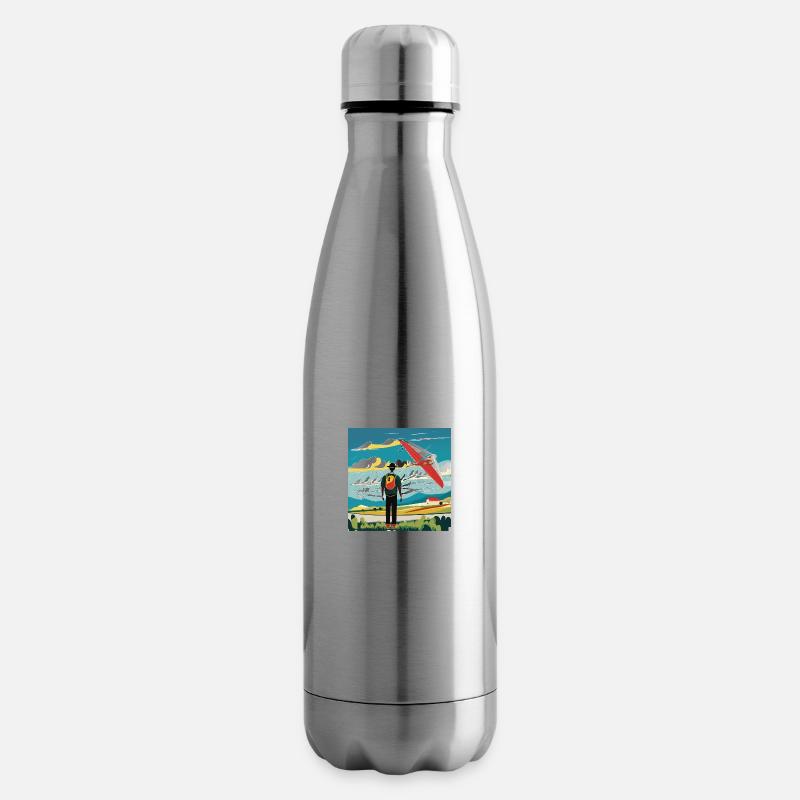GuyWatchingPlanesSix - Insulated Water Bottle - silver
