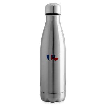 Frankreich Chile Flagge Herz - Isolierflasche - Lightsilver - Rechts