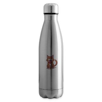 Anime Cat angry Photo Logo - Insulated Water Bottle - silver - Right