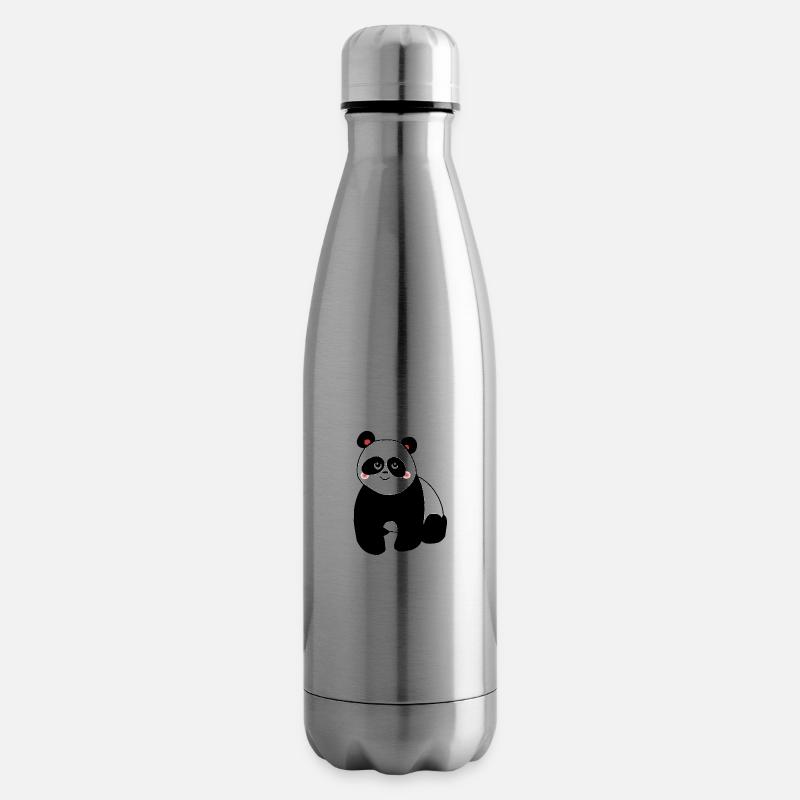 Niedlicher Kawaii Chibi Panda - Isolierflasche - Lightsilver