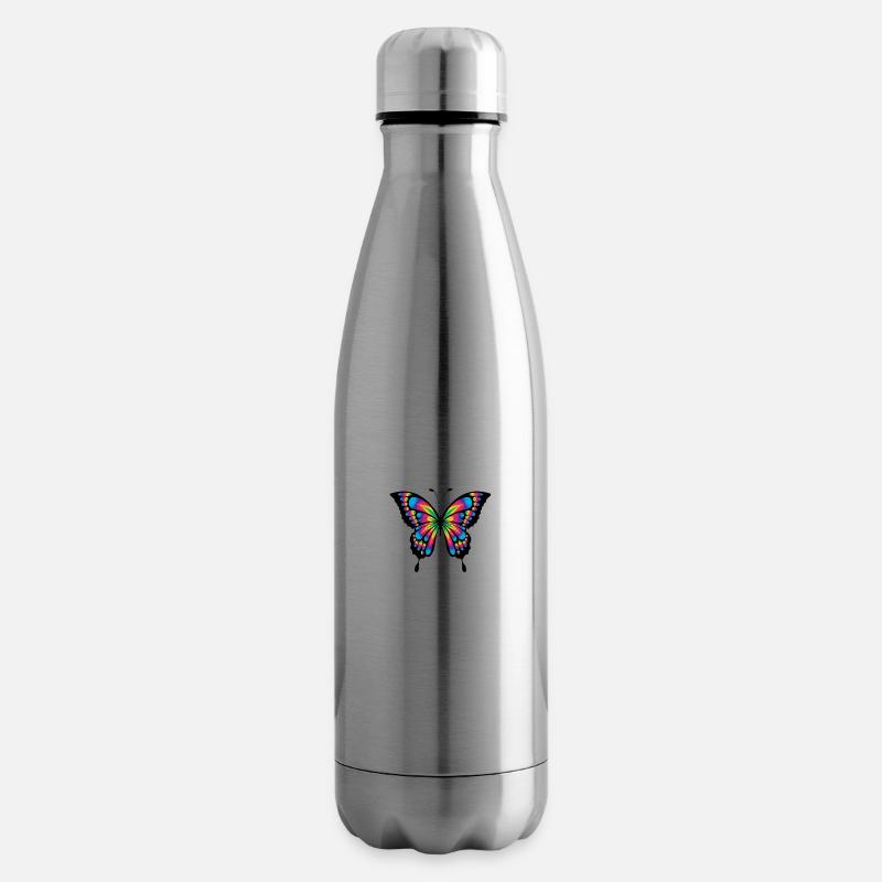 Schmetterling bunt - Isolierflasche - Lightsilver
