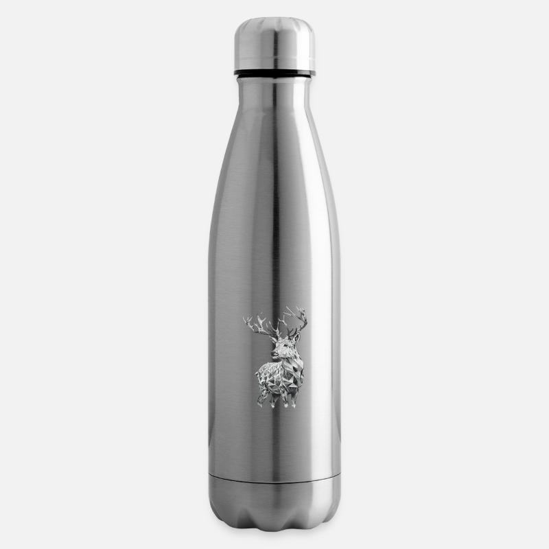 Hirsch geometrisch schwarz weiss - Isolierflasche - Lightsilver