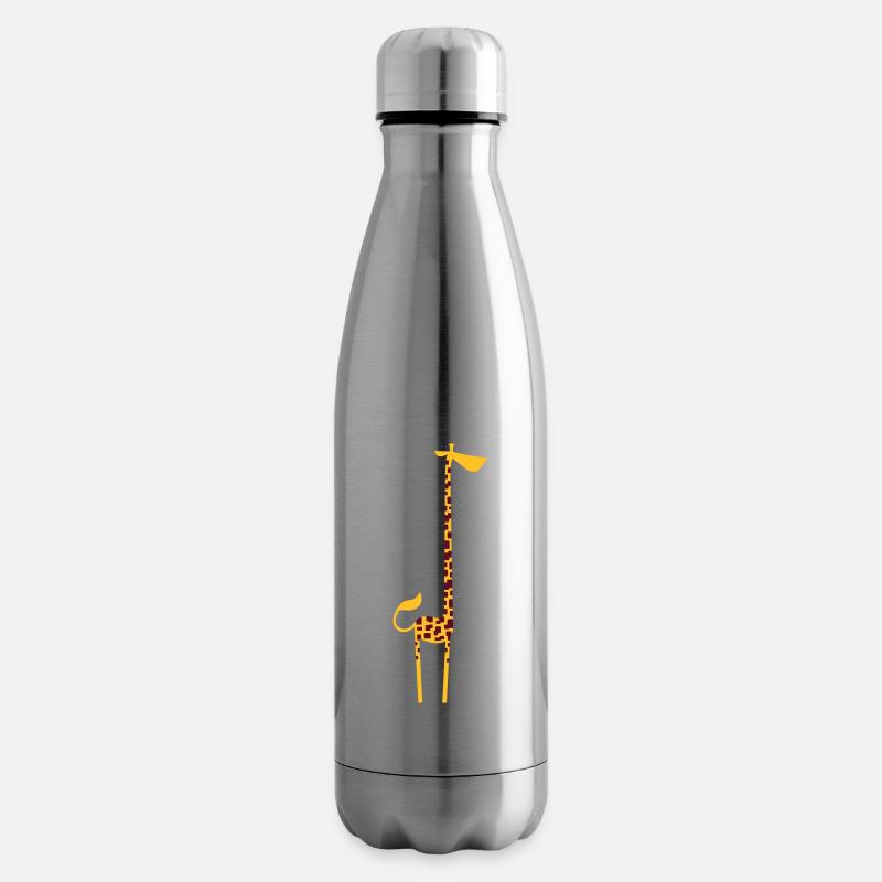 Stretch Giraffe - Insulated Water Bottle - silver