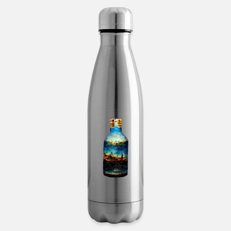 Eine Welt in einer Flasche - Isolierflasche - Lightsilver