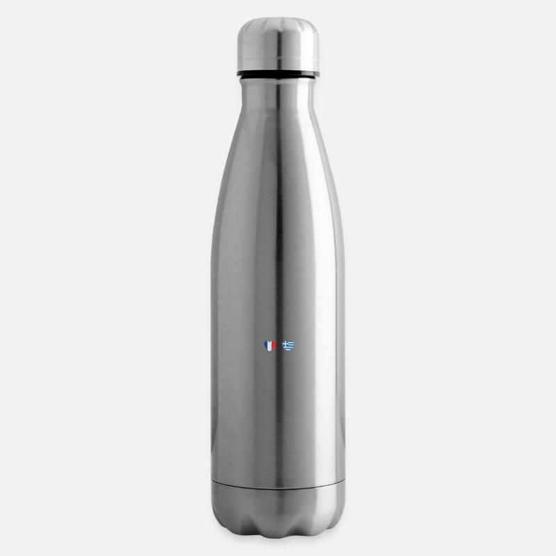 France et Grèce Drapeau grec - Bouteille isotherme - argent clair