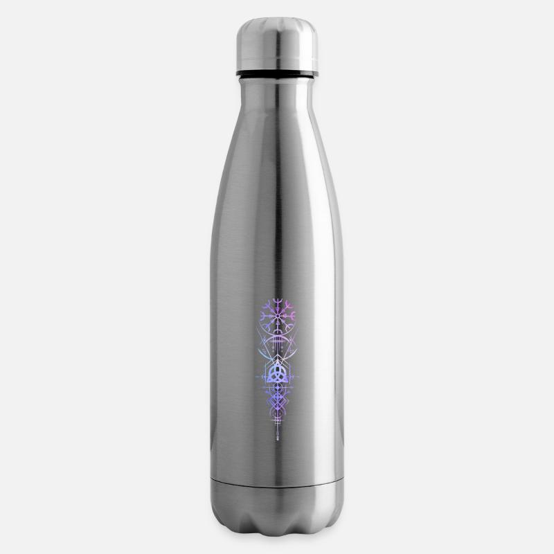 Helm der Ehrfurcht Triskele Okkult Wikinger Kelten - Isolierflasche - Lightsilver