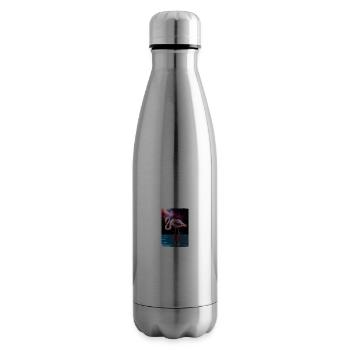 Flamingo Galaxy Gift Idea A.I. Art - Insulated Water Bottle - silver - Right