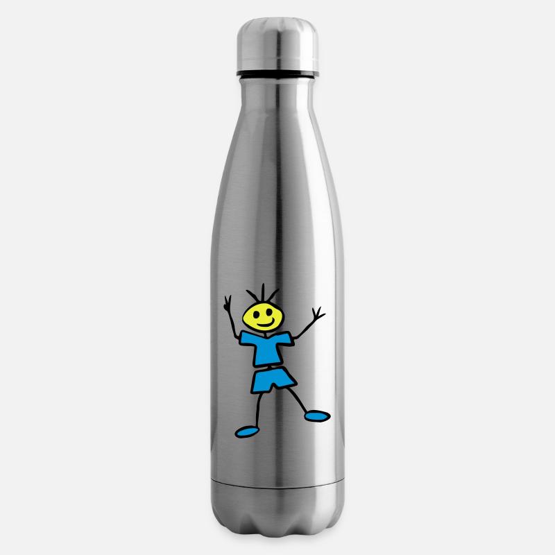 Strichmännchen - Isolierflasche - Lightsilver
