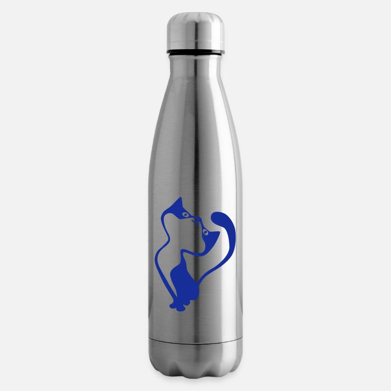 Katze - Isolierflasche - Lightsilver