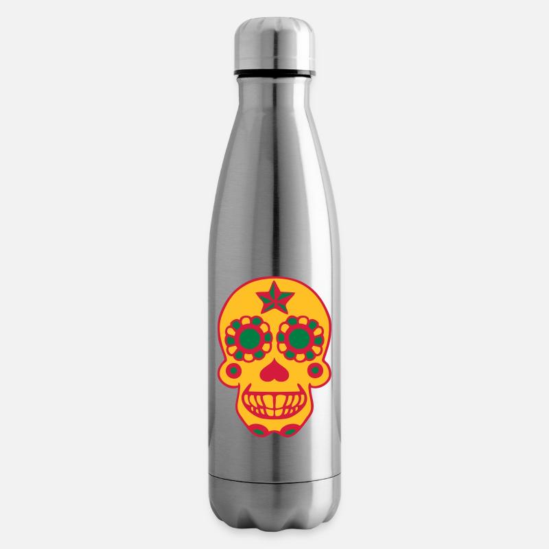 Mexikanischer Schädel Calavera-Schädel tot - Isolierflasche - Lightsilver