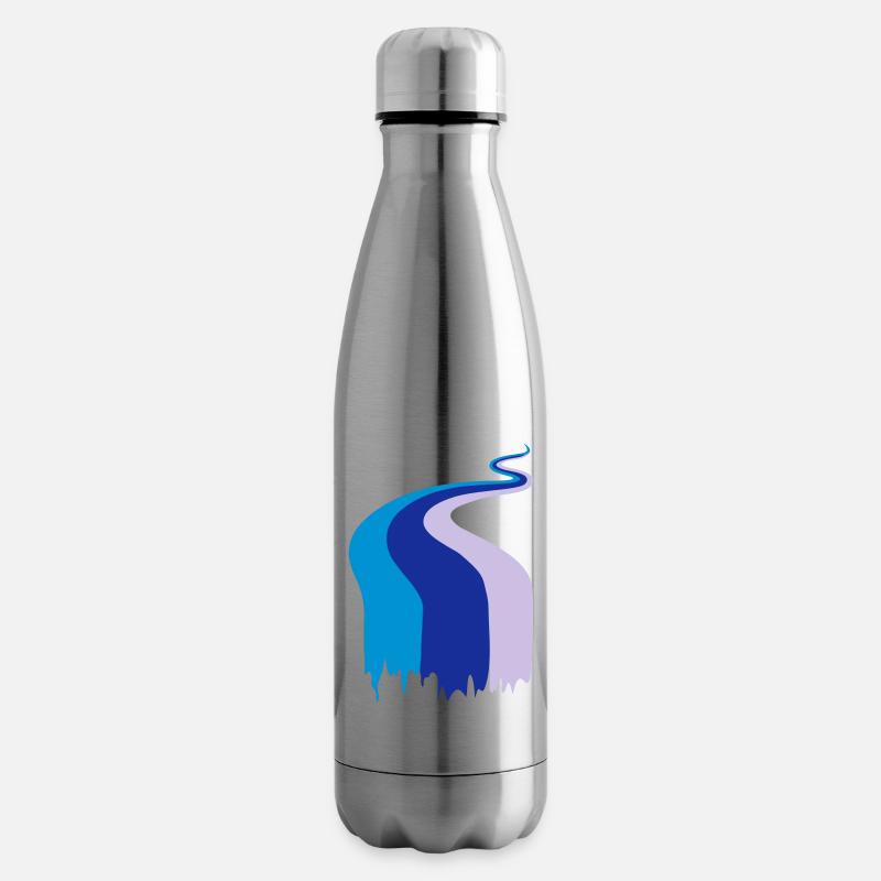 Farbfluss, Fluss, Flow, Fahne - Isolierflasche - Lightsilver