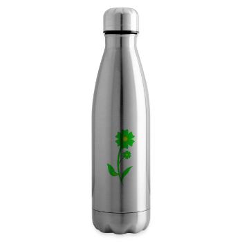 Flower bloom garden plant gift - Insulated Water Bottle - silver - Right