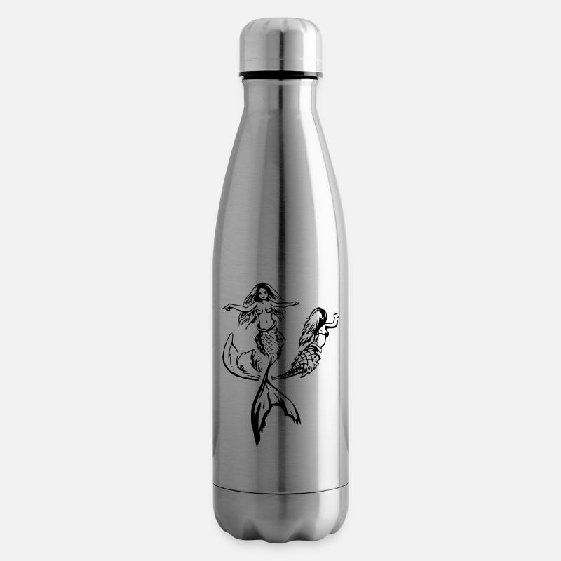 Zwei Meerjungfrauen - Isolierflasche - Lightsilver